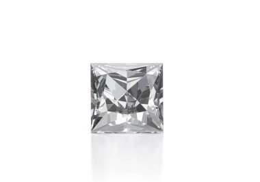 Beyaz arkaplanda yansıması olan elmas