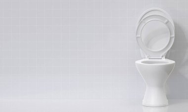 Tuvalet kapağı banyoda.