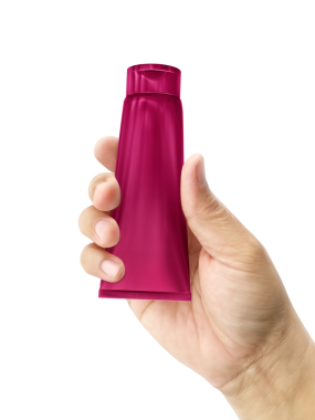 El ele tutuşan plastik tüp, şeffaf arkaplan