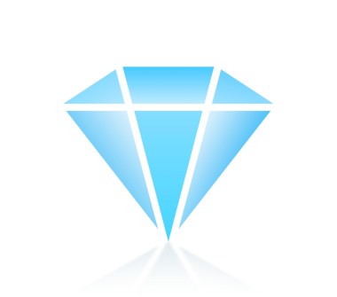Elmas logosu. Mavi elmas sembolü, şeffaf arkaplan