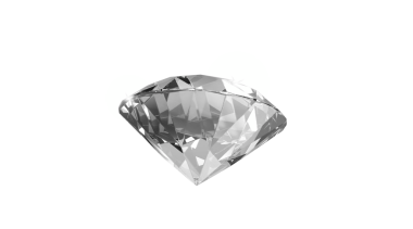 Shiny brilliant diamond placed on transparent background