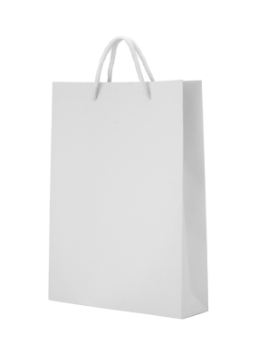 Beyaz boş kağıt çanta, şeffaf arkaplan