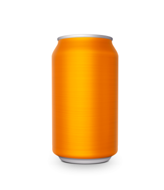 Turuncu alüminyum kutu, şeffaf arkaplan