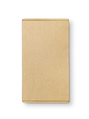 Üst Manzara. Kahverengi karton kutu, şeffaf arkaplan