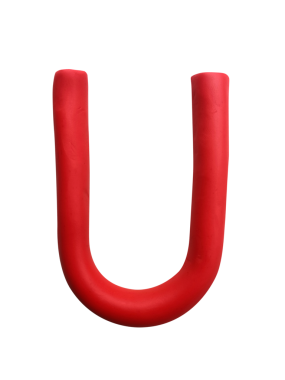 El yapımı plastik alfabe, şeffaf arkaplan. Modelleme kil İngilizce renkli harfler