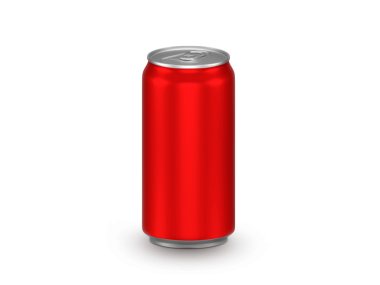 Kırmızı alüminyum kutular, şeffaf arkaplan