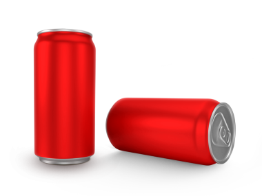 Kırmızı alüminyum kutular, şeffaf arkaplan