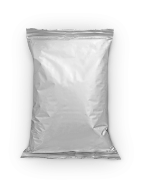 Foil yiyecek paketi modeli, şeffaf arkaplan