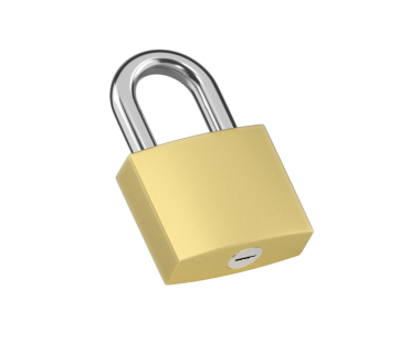 Kilitli Altın Asma kilit, şeffaf arkaplan