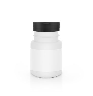 Boş etiketli ilaç şişesi, şeffaf arkaplan