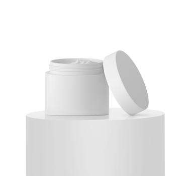 Podyum beyaz yuvarlak çubuk üzerinde reklam cilt bakım ürünü, şeffaf arkaplan