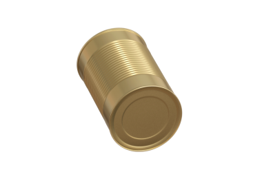 Bir kapalı teneke kutu beyazda izole edilmiş.