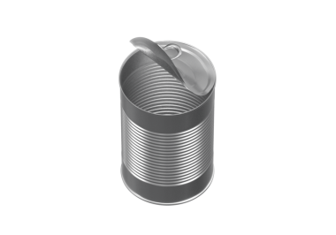 Açık teneke kutu, şeffaf arkaplan