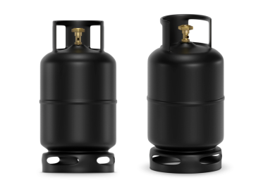 Siyah gaz tankları, şeffaf arkaplan