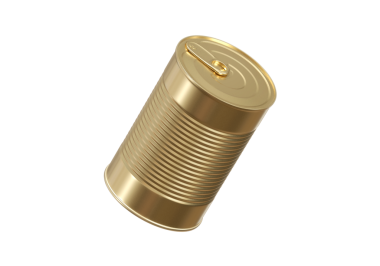 Bir kapalı teneke kutu, şeffaf arkaplan