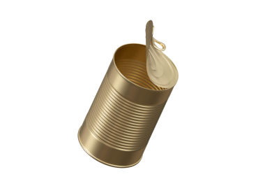 teneke kutu, açık kilitli kapak, şeffaf arkaplan