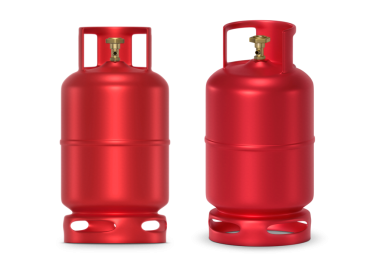Kırmızı gaz tankları, şeffaf arkaplan