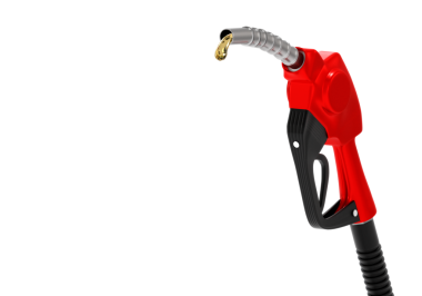 Beyaz arkaplan üzerinde nozülü kırmızı gaz başlığı 3d render