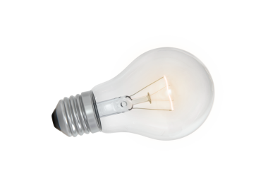 Parlayan ampul, şeffaf arkaplan