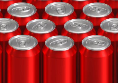 Kırmızı soda alüminyum kutuları