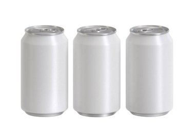 Alüminyum kutu içecekler ya da beyaz arka planda soda kutusu