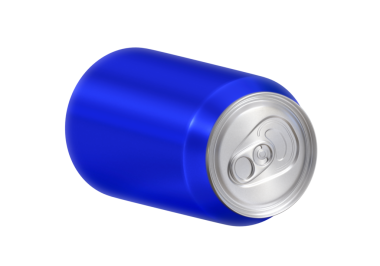 Mavi soda kutusu, şeffaf arkaplan