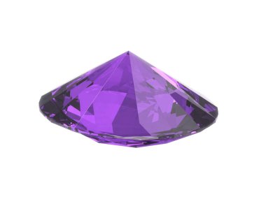 Beyaz arka planda yüksek kalitede elmas doğal Mor Safir.