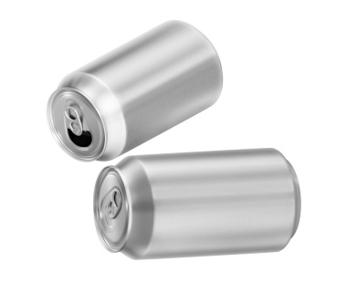 Kapalı ve açık alüminyum kutular, şeffaf arkaplan