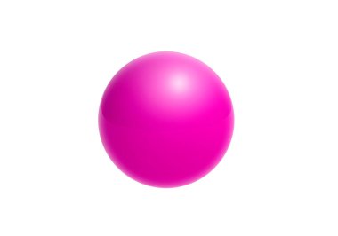 Beyaz arkaplanda pembe küre