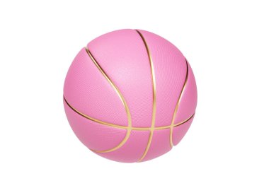 Altın çizgileri olan pembe basketbol topu