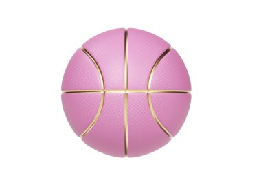 Altın çizgileri olan pembe basketbol topu