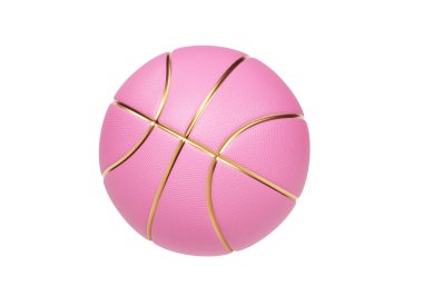 Altın çizgileri olan pembe basketbol topu