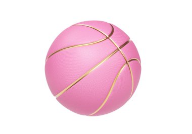 Altın çizgileri olan pembe basketbol topu