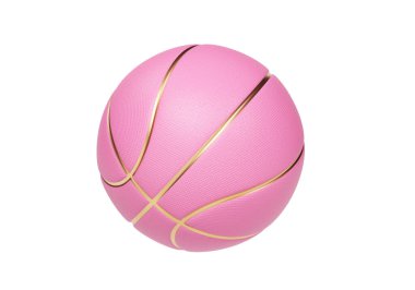 Altın çizgileri olan pembe basketbol topu