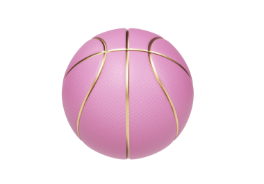 Pembe basketbol topu altın çizgileri, şeffaf arkaplan