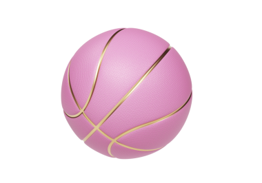Pembe basketbol topu altın çizgileri, şeffaf arkaplan