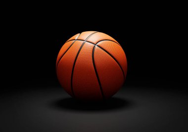 Siyah zemin üzerinde turuncu basketbol topu