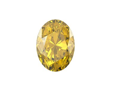 Sarı Elmas Gemstone, beyaz arka planda yüksek kalitede.