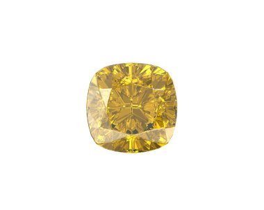 Sarı Elmas Gemstone, beyaz arka planda yüksek kalitede.
