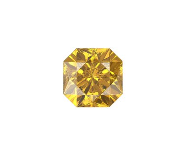 Sarı Elmas Gemstone, beyaz arka planda yüksek kalitede.