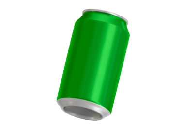 Yeşil soda kutusu, şeffaf arkaplan