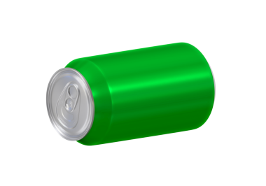 Yeşil soda kutusu, şeffaf arkaplan