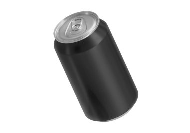 Beyaz arkaplanda siyah soda kutusu