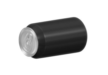 Beyaz arkaplanda siyah soda kutusu