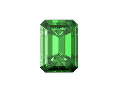 Yeşil Elmas Gemstone, beyaz arka planda yüksek kalitede.