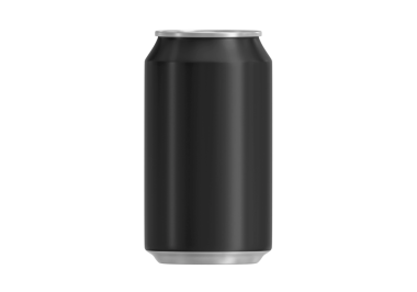 Siyah soda kutusu, şeffaf arkaplan.