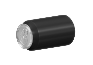 Siyah soda kutusu, şeffaf arkaplan.