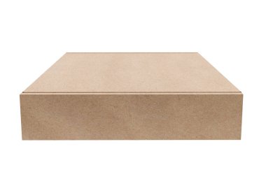 Beyaz arkaplanda kahverengi karton kutu