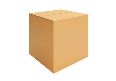 Beyaz arka plan üzerinde izole kahverengi karton kağıt kutusu