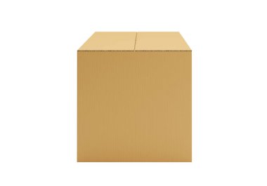 Beyaz arka plan üzerinde izole kahverengi karton kağıt kutusu